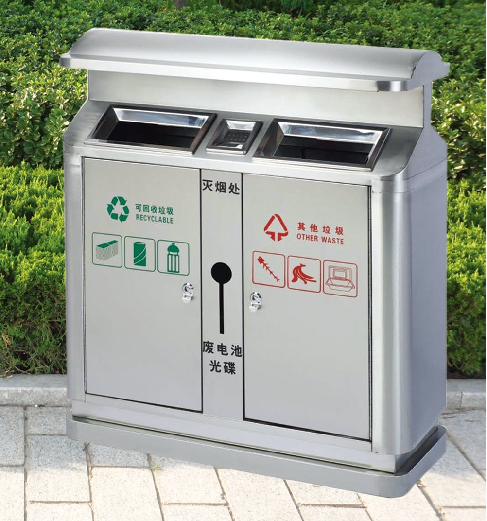 德州不銹鋼分類垃圾桶，菏澤不銹鋼分類果皮箱